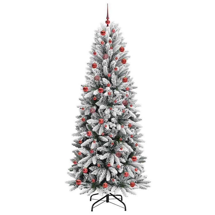 Vidaxx sapin de Noël artificiel blanc 210 cm PVC et plastique et acier et PE