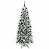 Vidaxx sapin de Noël artificiel blanc 210 cm PVC et plastique et acier et PE