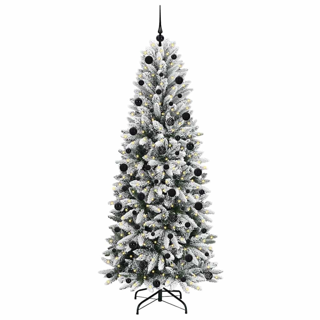 Vidaxx sapin de Noël artificiel blanc 210 cm PVC et plastique et acier et PE