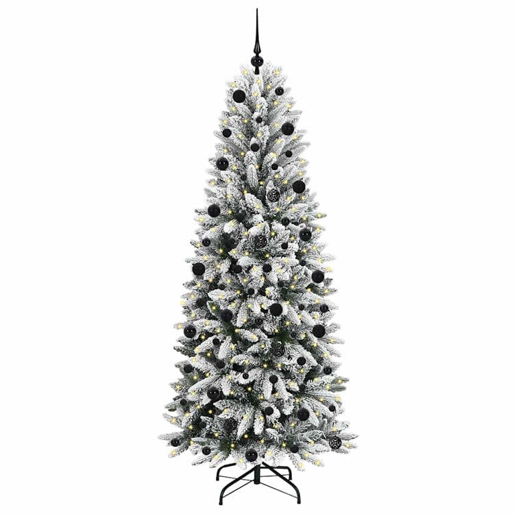 Vidaxx sapin de Noël artificiel blanc 210 cm PVC et plastique et acier et PE