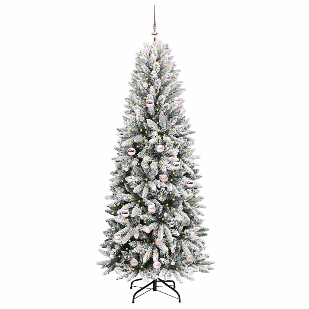Vidaxx sapin de Noël artificiel blanc 210 cm PVC et plastique et acier et PE