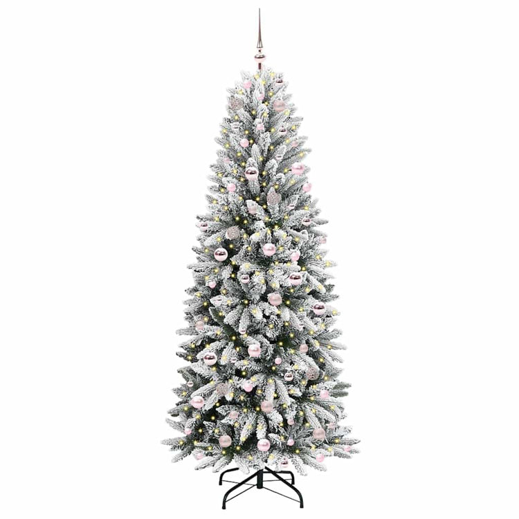 Vidaxx sapin de Noël artificiel blanc 210 cm PVC et plastique et acier et PE