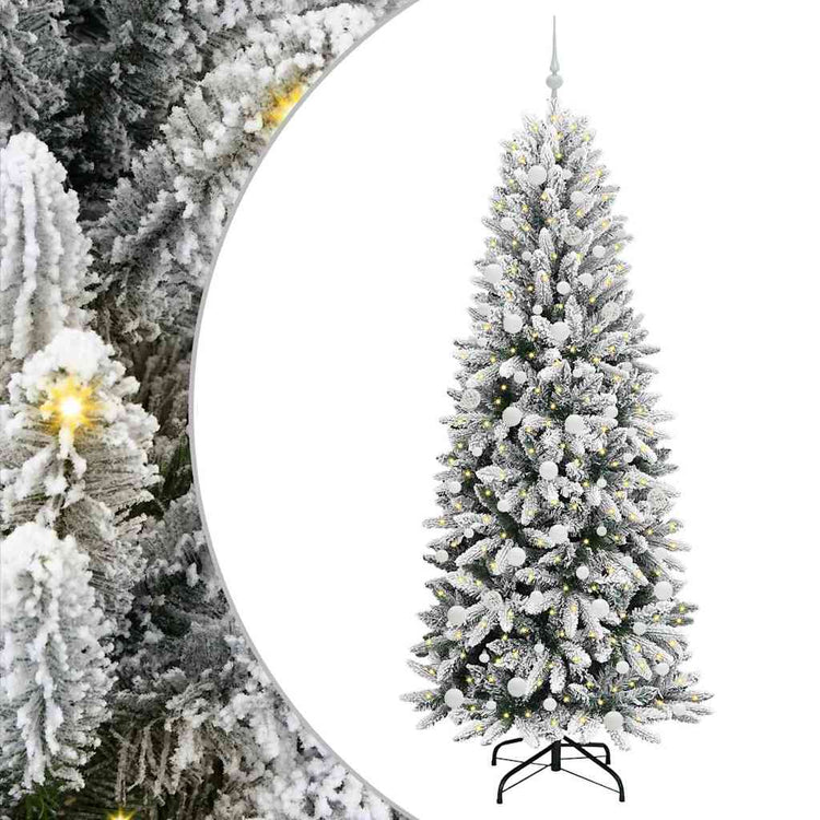 Vidaxx sapin de Noël artificiel blanc 210 cm PVC et plastique et acier et PE