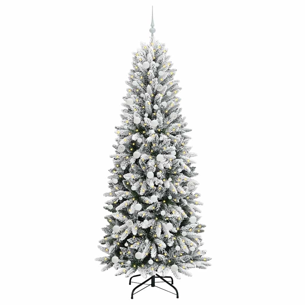 Vidaxx sapin de Noël artificiel blanc 210 cm PVC et plastique et acier et PE
