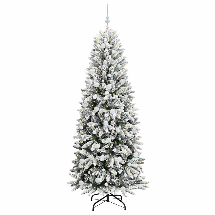 Vidaxx sapin de Noël artificiel blanc 210 cm PVC et plastique et acier et PE
