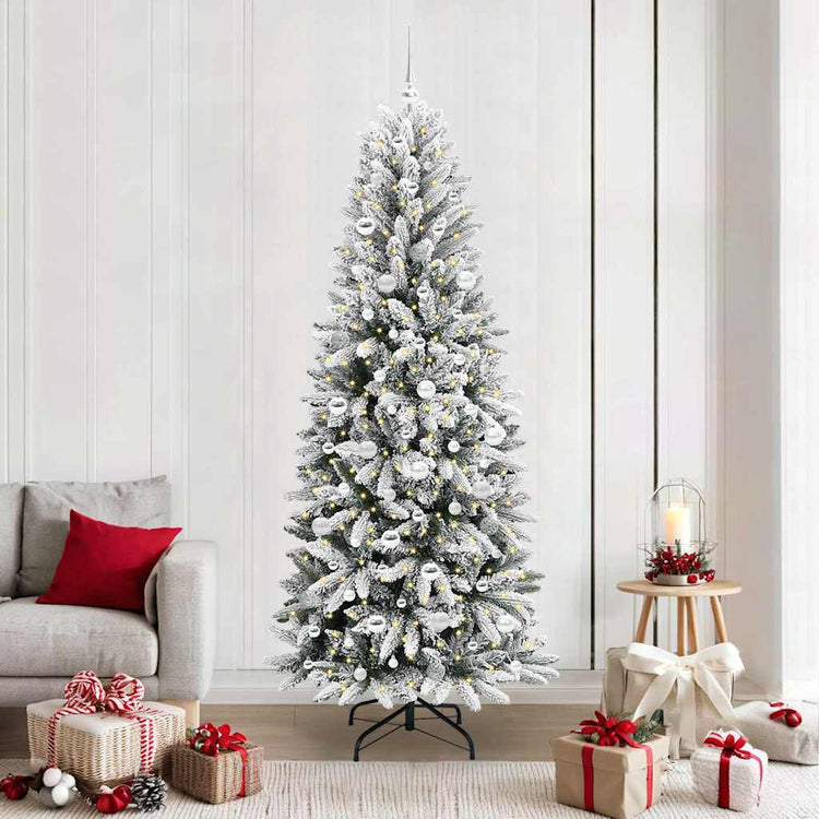 Vidaxx sapin de Noël artificiel blanc 210 cm PVC et plastique et acier et PE
