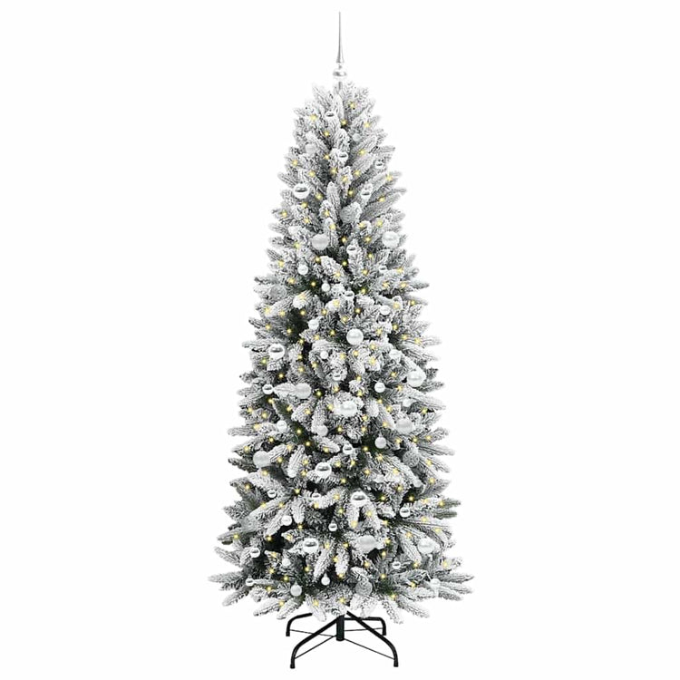 Vidaxx sapin de Noël artificiel blanc 210 cm PVC et plastique et acier et PE