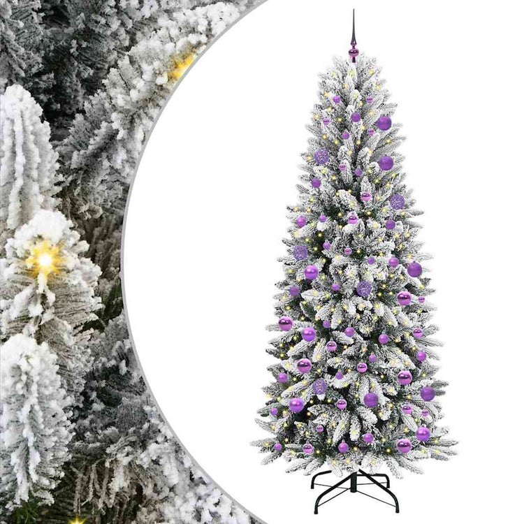 Vidaxx sapin de Noël artificiel blanc 210 cm PVC et plastique et acier et PE