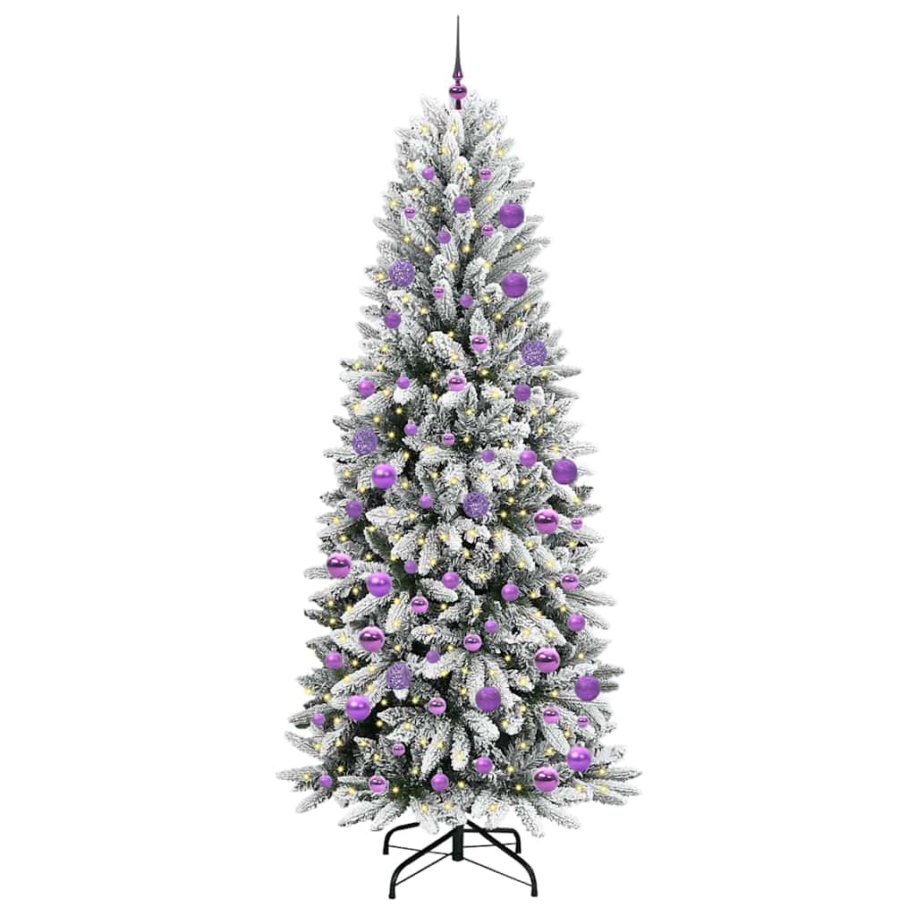 Vidaxx sapin de Noël artificiel blanc 210 cm PVC et plastique et acier et PE