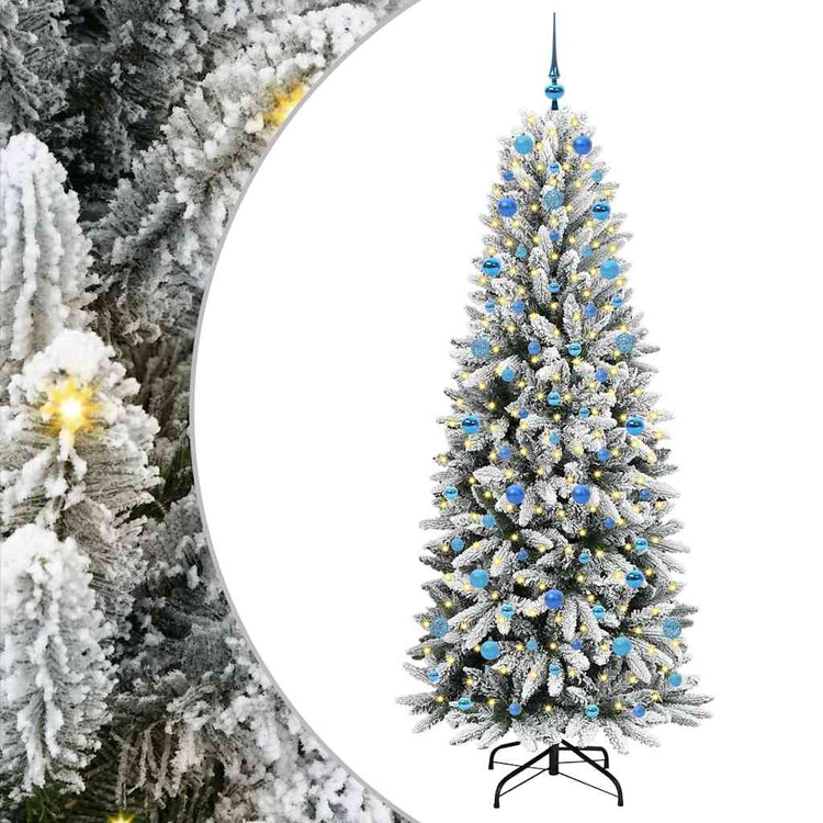 Vidaxx sapin de Noël artificiel blanc 210 cm PVC et plastique et acier et PE