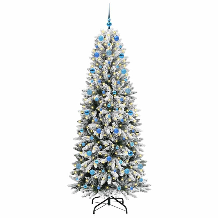 Vidaxx sapin de Noël artificiel blanc 210 cm PVC et plastique et acier et PE