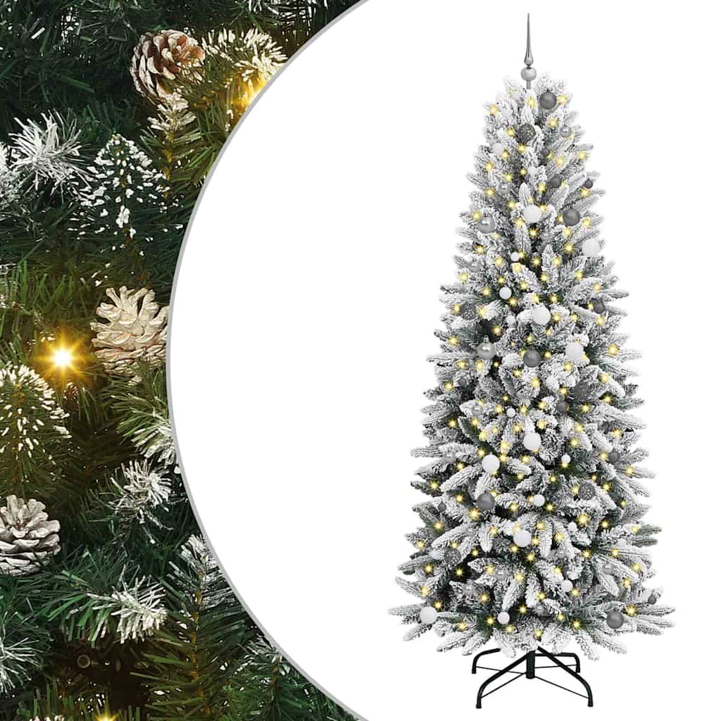 Vidaxx sapin de Noël artificiel blanc 240 cm PVC et plastique et acier et PE