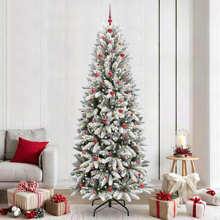 Vidaxx sapin de Noël artificiel blanc 240 cm PVC et plastique et acier et PE