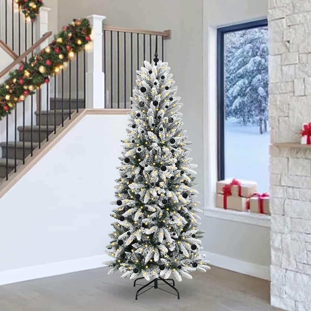 Vidaxx sapin de Noël artificiel blanc 240 cm PVC et plastique et acier et PE