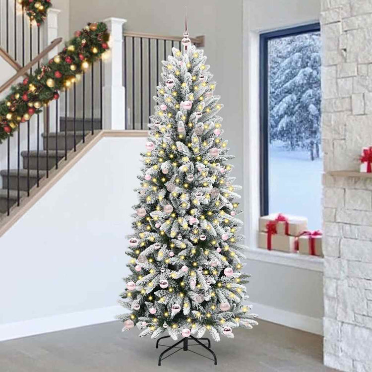 Vidaxx sapin de Noël artificiel blanc 240 cm PVC et plastique et acier et PE