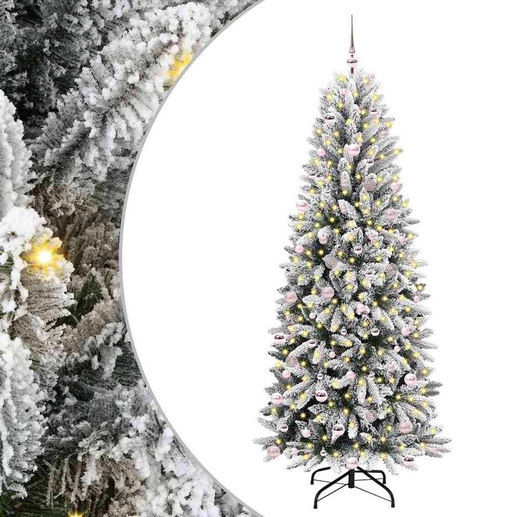 Vidaxx sapin de Noël artificiel blanc 240 cm PVC et plastique et acier et PE