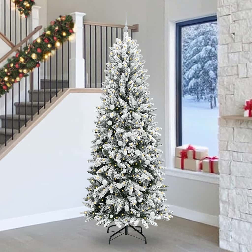 Vidaxx sapin de Noël artificiel blanc 240 cm PVC et plastique et acier et PE