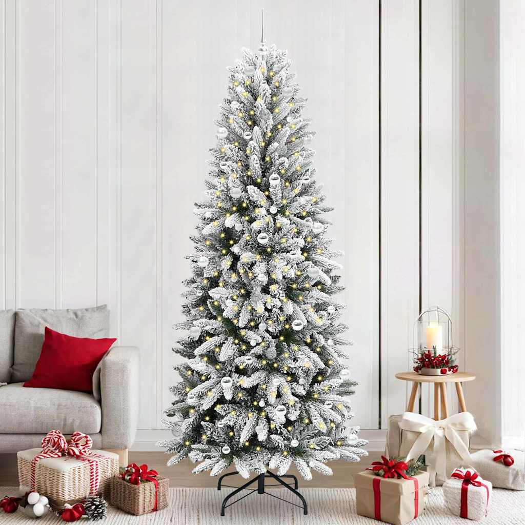 Vidaxx sapin de Noël artificiel blanc 240 cm PVC et plastique et acier et PE
