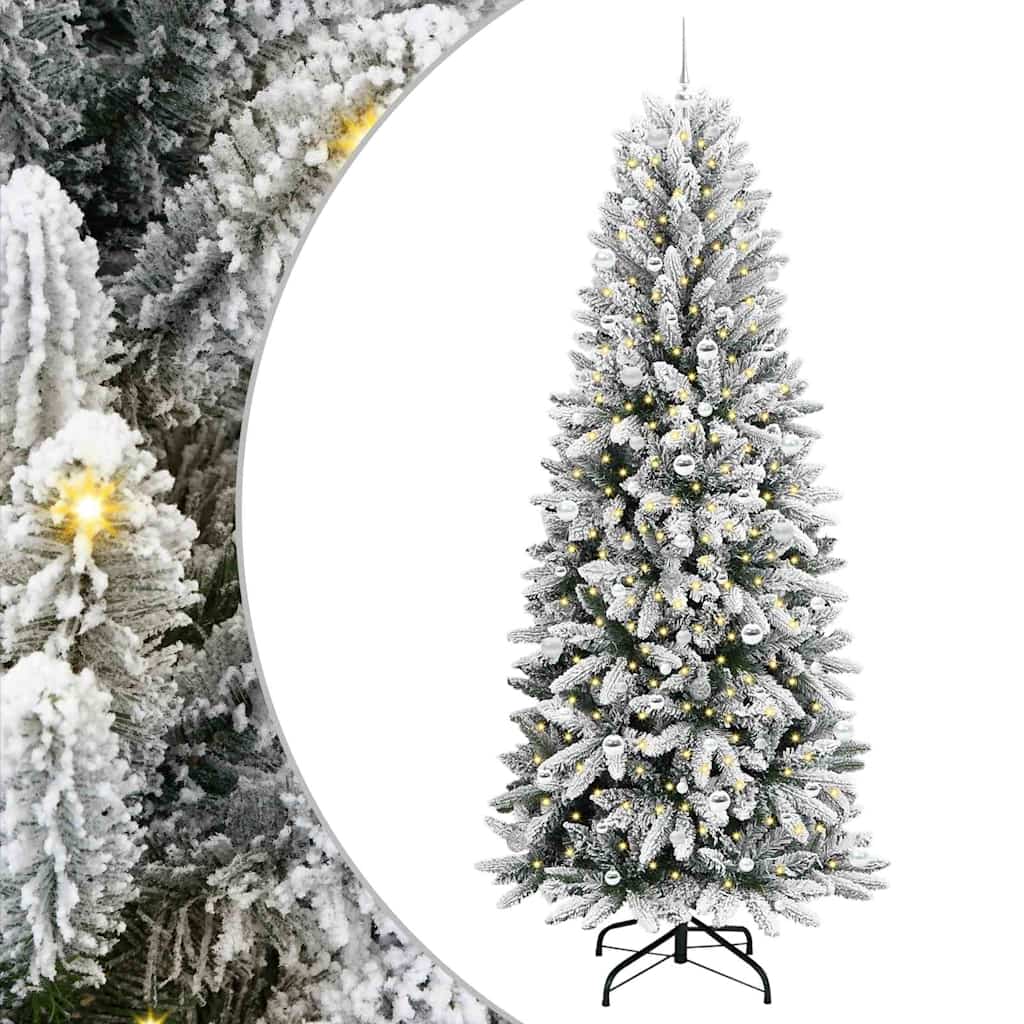 Vidaxx sapin de Noël artificiel blanc 240 cm PVC et plastique et acier et PE