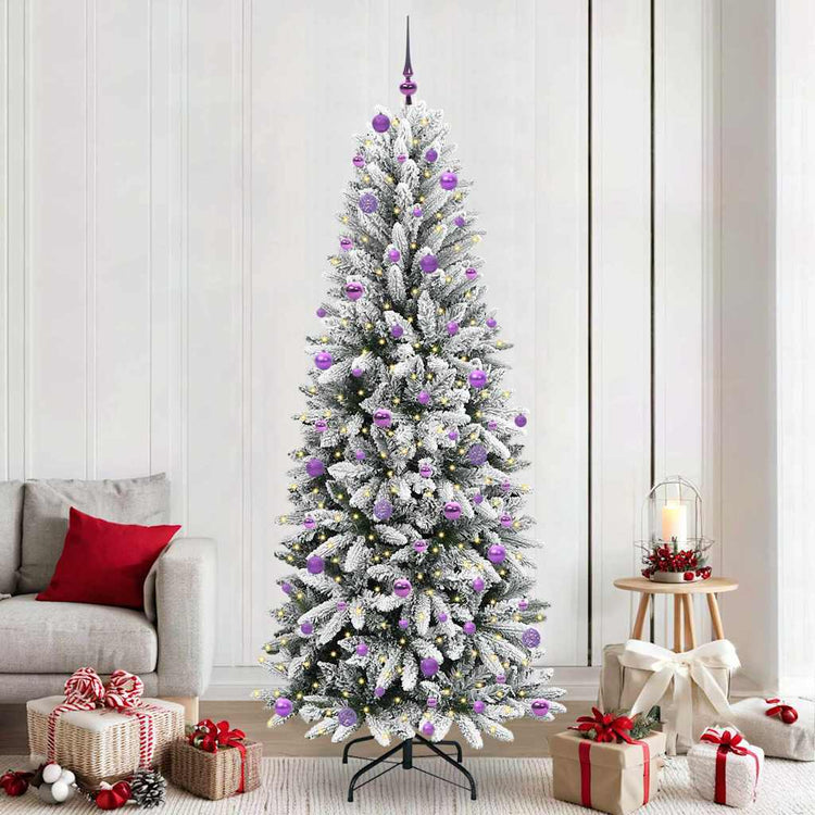 Vidaxx sapin de Noël artificiel blanc 240 cm PVC et plastique et acier et PE