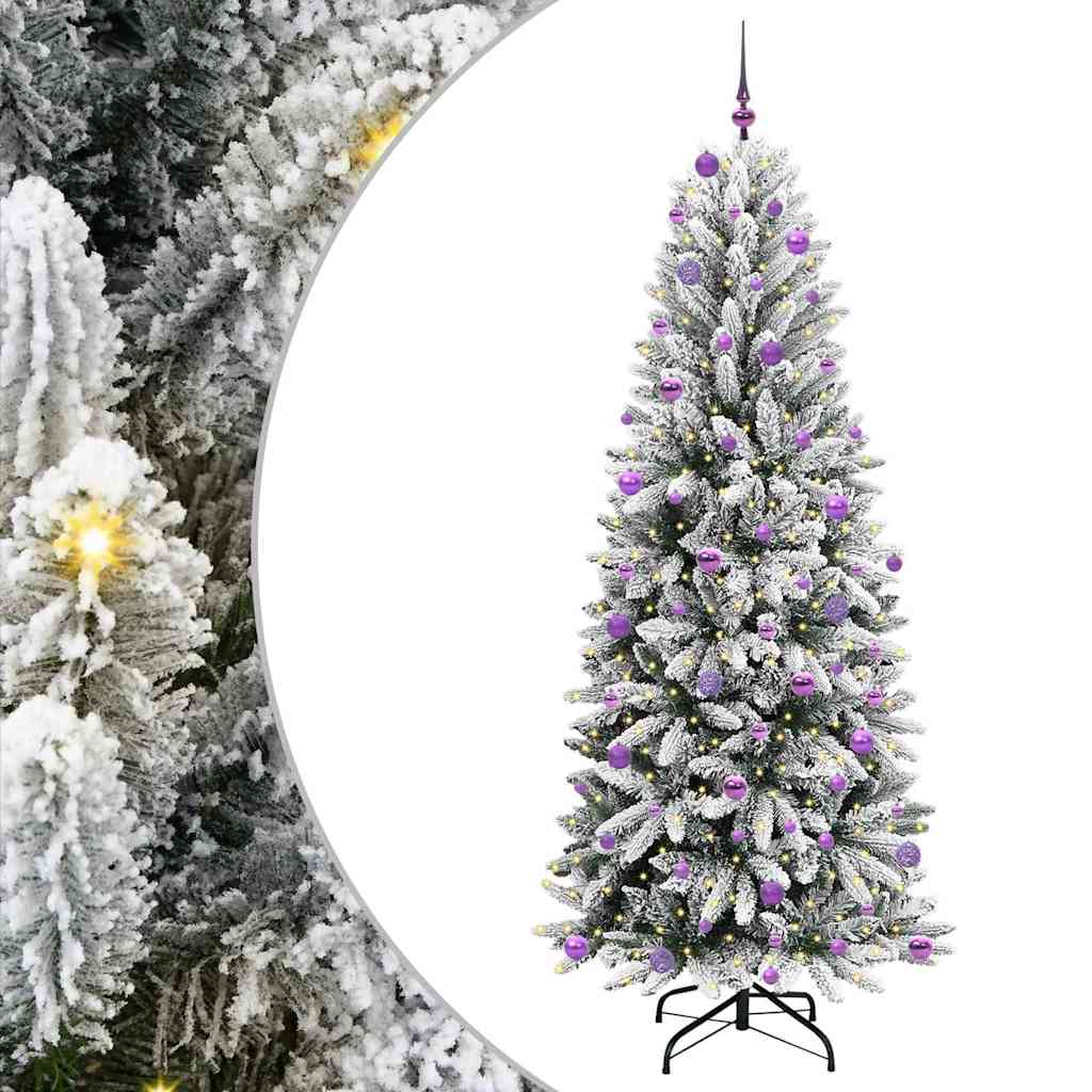 Vidaxx sapin de Noël artificiel blanc 240 cm PVC et plastique et acier et PE