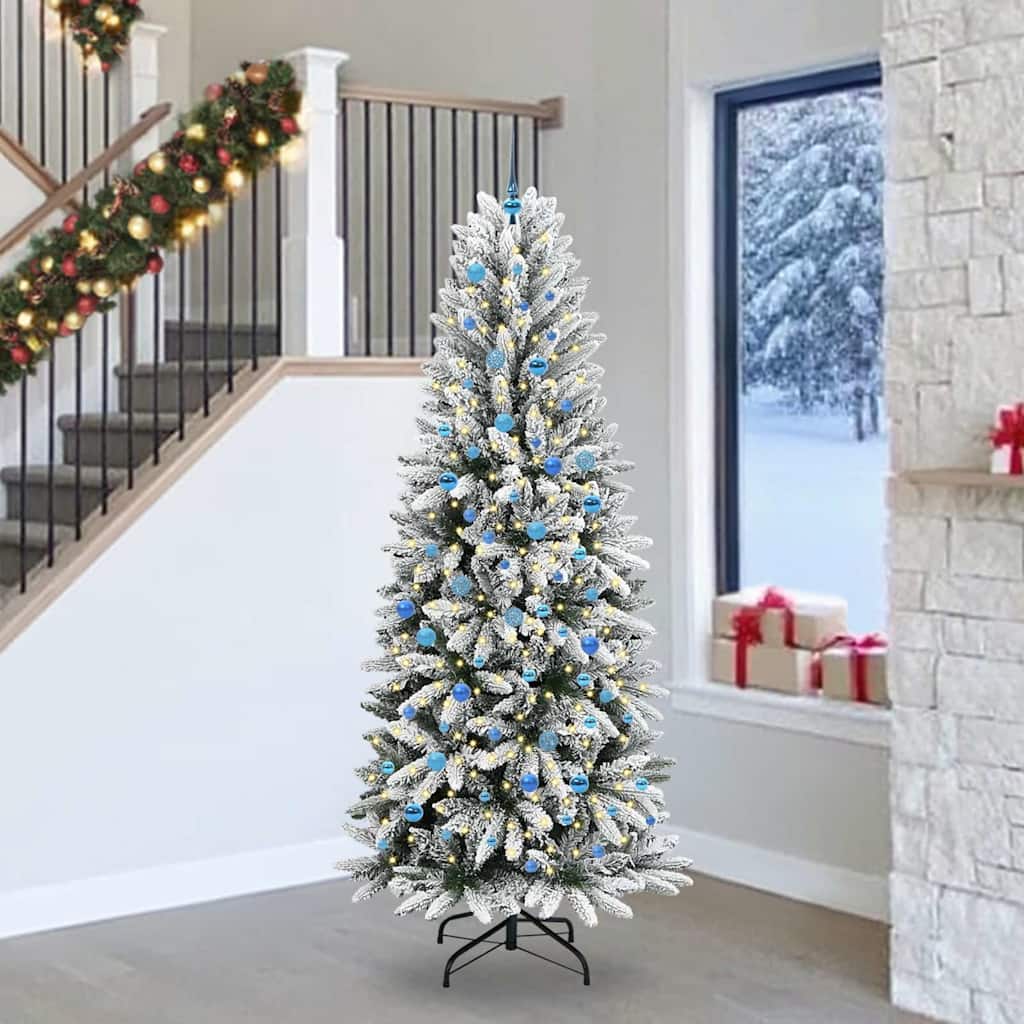 Vidaxx sapin de Noël artificiel blanc 240 cm PVC et plastique et acier et PE