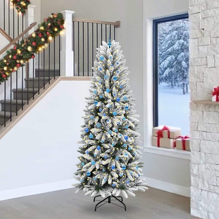 Vidaxx sapin de Noël artificiel blanc 240 cm PVC et plastique et acier et PE