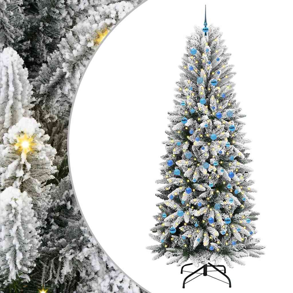 Vidaxx sapin de Noël artificiel blanc 240 cm PVC et plastique et acier et PE