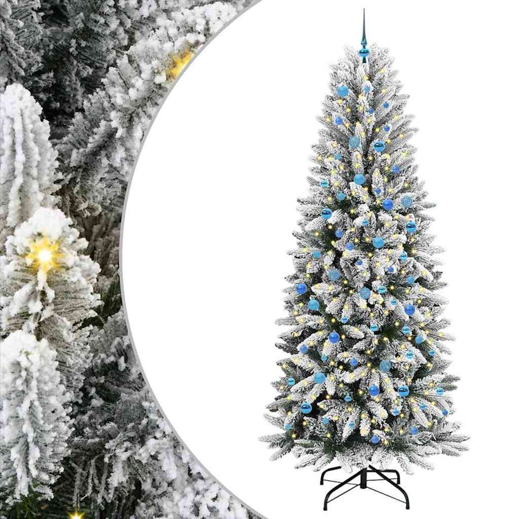 Vidaxx sapin de Noël artificiel blanc 240 cm PVC et plastique et acier et PE