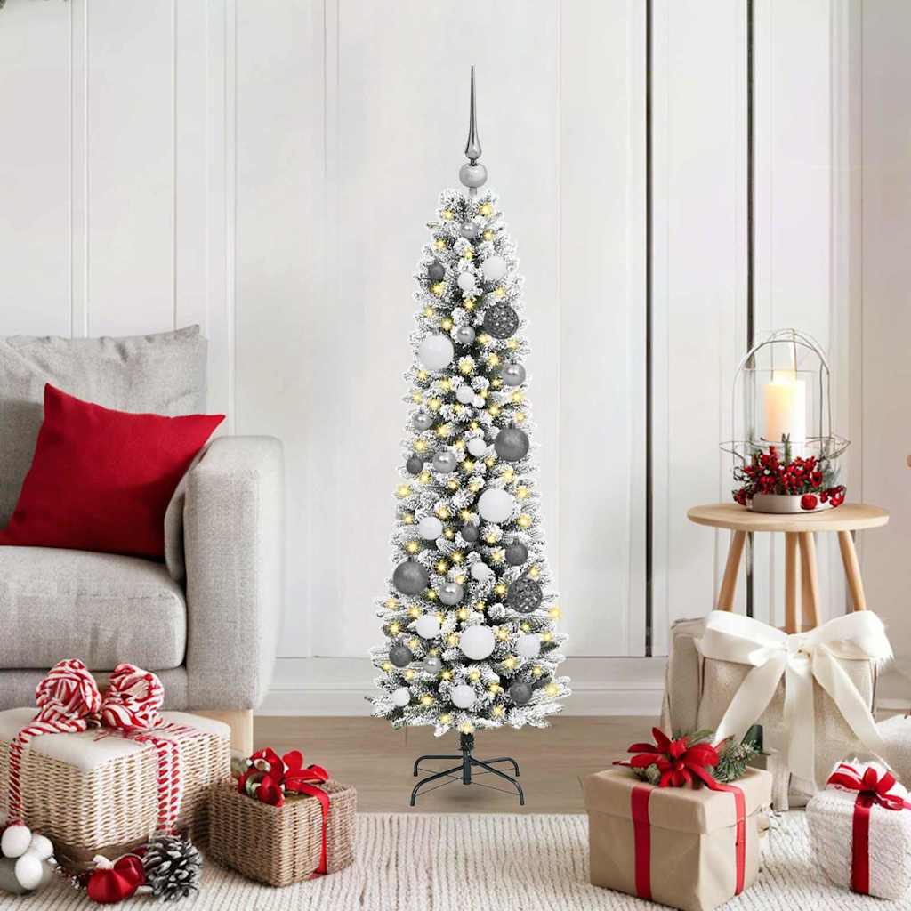 Vidaxx sapin de Noël artificiel avec 150 LED blanc 120 cm PVC et métal et plastique