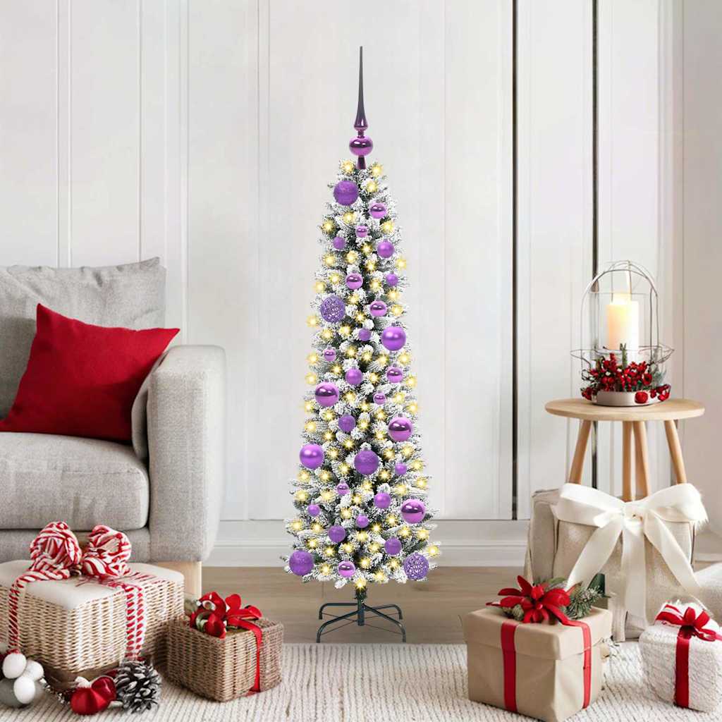 Vidaxx sapin de Noël artificiel avec 150 LED blanc 120 cm PVC et métal et plastique