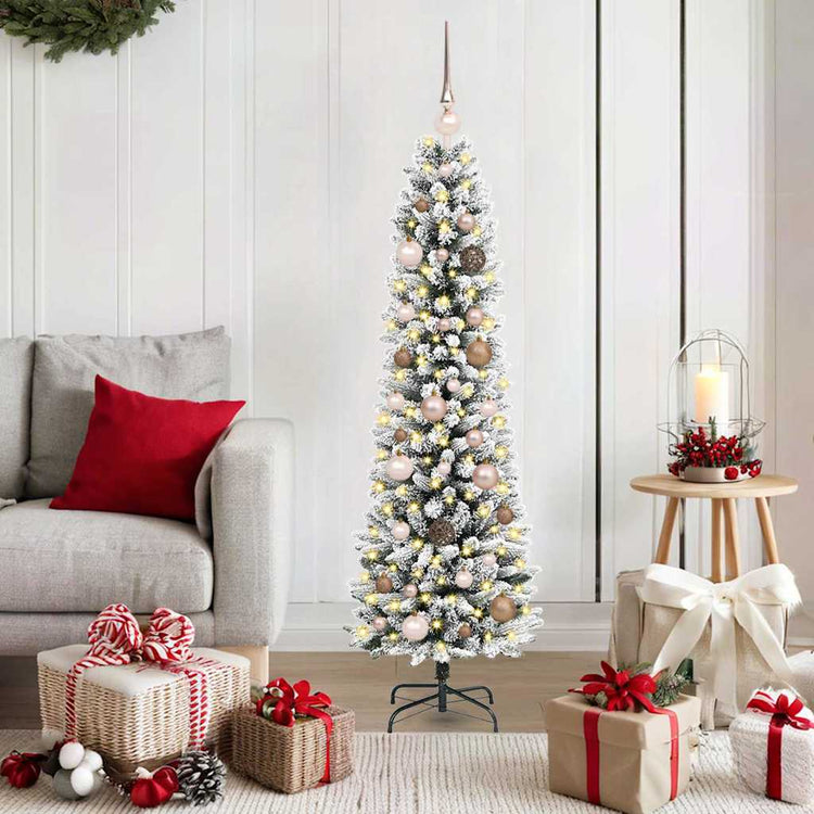 Vidaxx sapin de Noël artificiel avec 150 LED blanc 150 cm PVC et métal et plastique