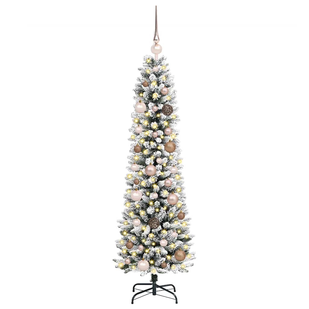 Vidaxx sapin de Noël artificiel avec 150 LED blanc 150 cm PVC et métal et plastique