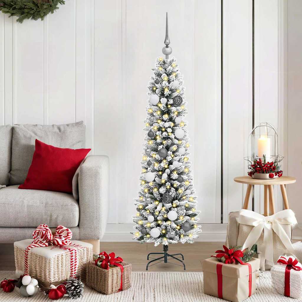 Vidaxx sapin de Noël artificiel avec 150 LED blanc 150 cm PVC et métal et plastique