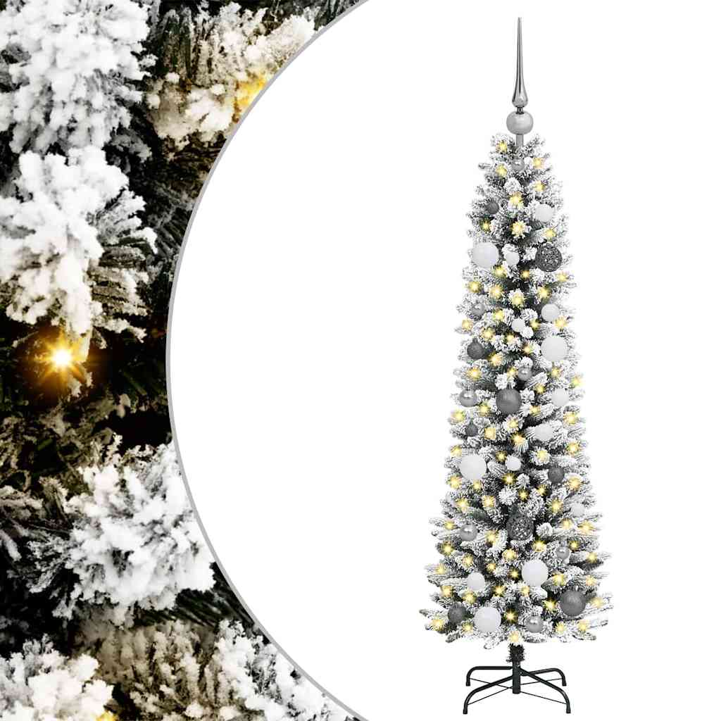 Vidaxx sapin de Noël artificiel avec 150 LED blanc 150 cm PVC et métal et plastique