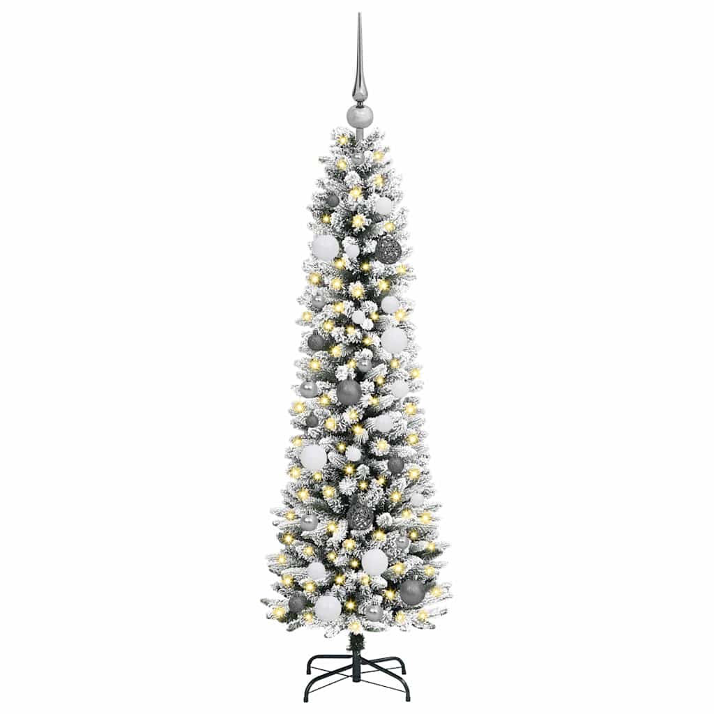 Vidaxx sapin de Noël artificiel avec 150 LED blanc 150 cm PVC et métal et plastique