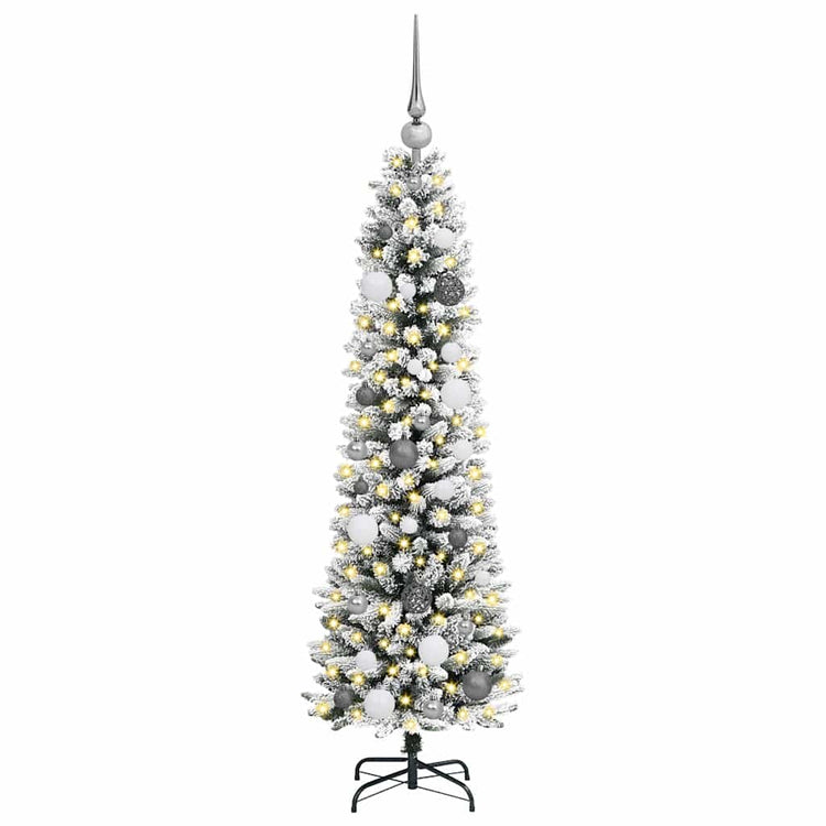 Vidaxx sapin de Noël artificiel avec 150 LED blanc 150 cm PVC et métal et plastique