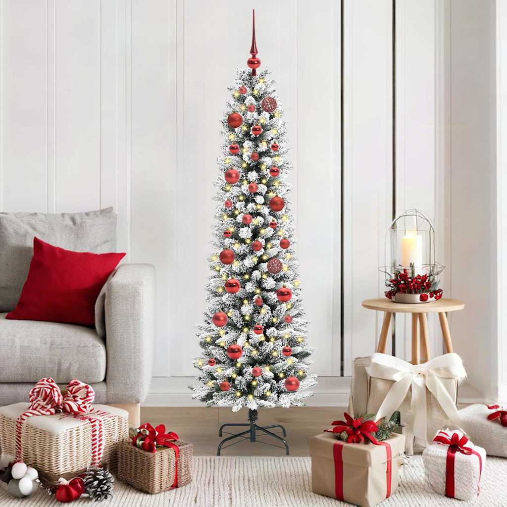 Vidaxx sapin de Noël artificiel avec 150 LED blanc 150 cm PVC et métal et plastique