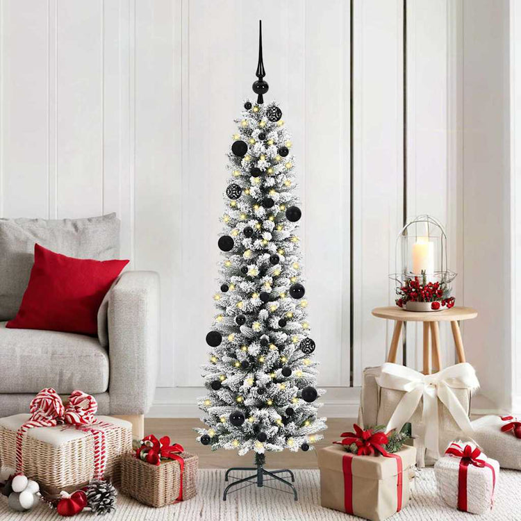 Vidaxx sapin de Noël artificiel avec 150 LED blanc 150 cm PVC et métal et plastique