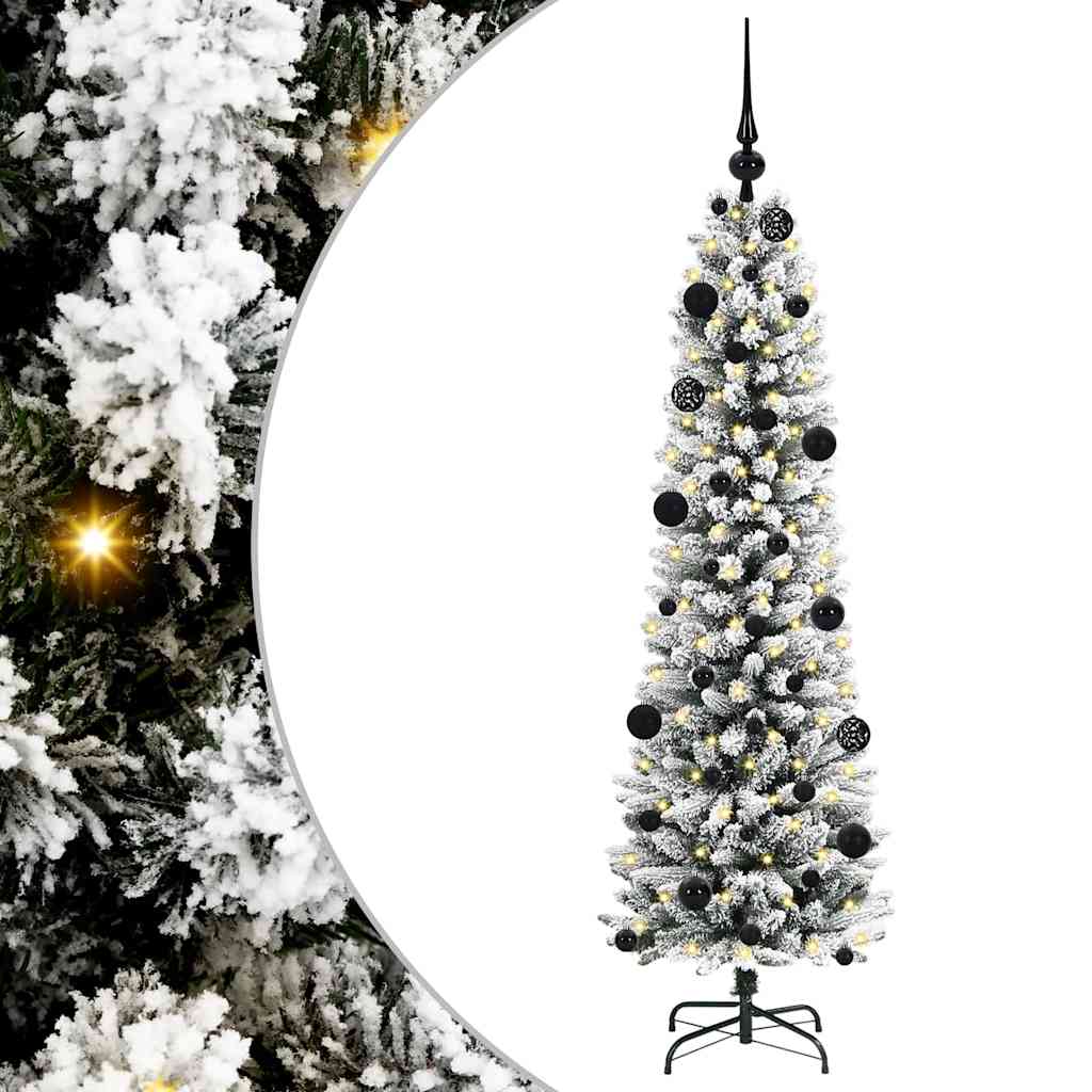 Vidaxx sapin de Noël artificiel avec 150 LED blanc 150 cm PVC et métal et plastique