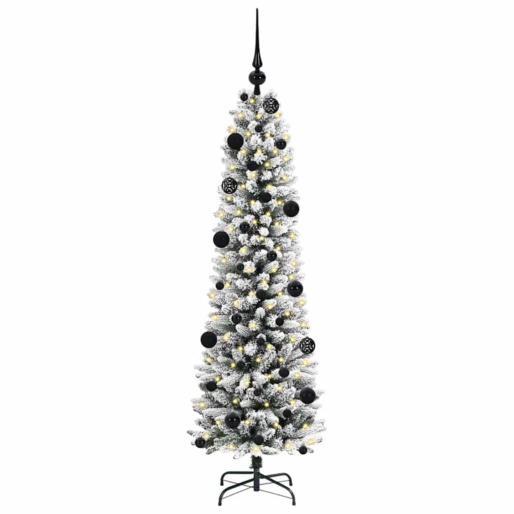Vidaxx sapin de Noël artificiel avec 150 LED blanc 150 cm PVC et métal et plastique