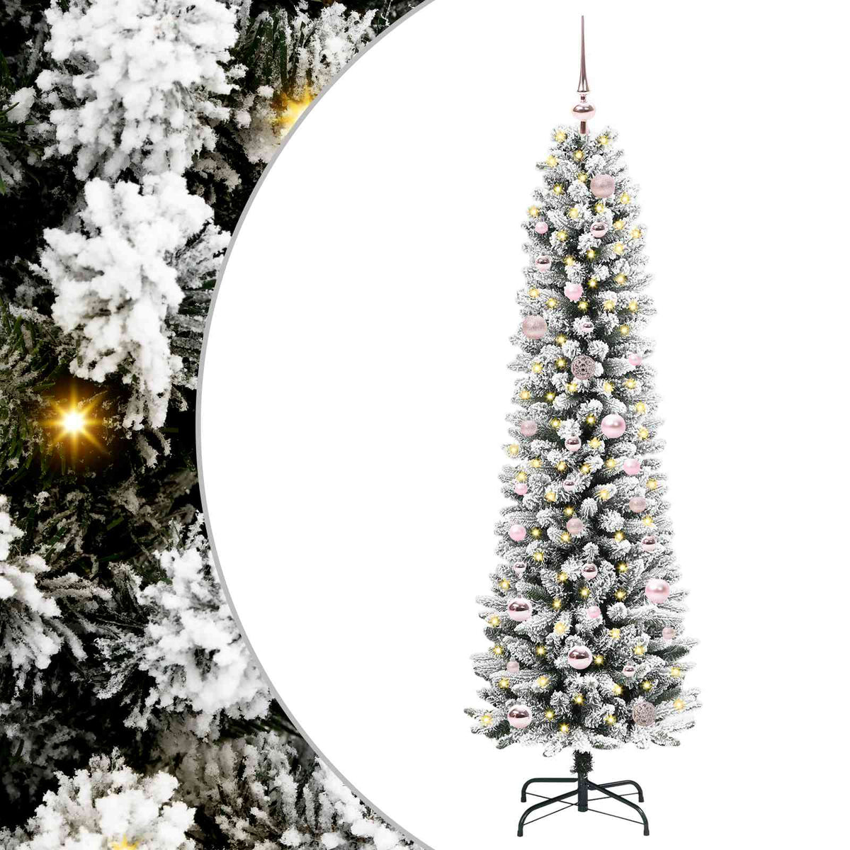 Vidaxx sapin de Noël artificiel avec 150 LED blanc 150 cm PVC et métal et plastique