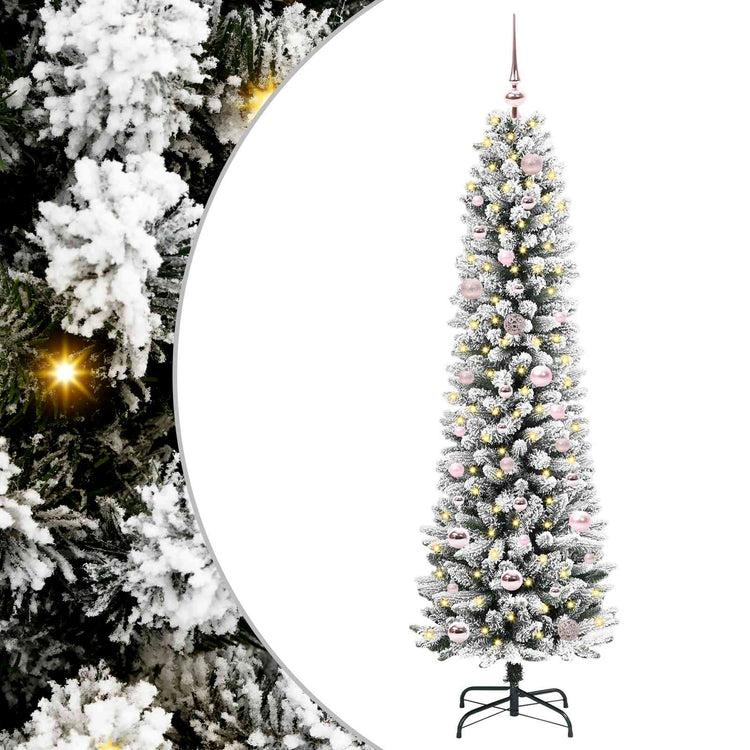 Vidaxx sapin de Noël artificiel avec 150 LED blanc 150 cm PVC et métal et plastique