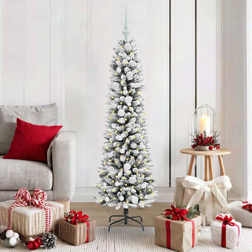 Vidaxx sapin de Noël artificiel avec 150 LED blanc 150 cm PVC et métal et plastique