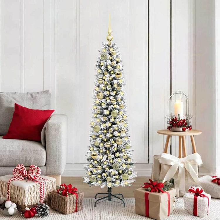Vidaxx sapin de Noël artificiel avec 150 LED blanc 150 cm PVC et métal et plastique