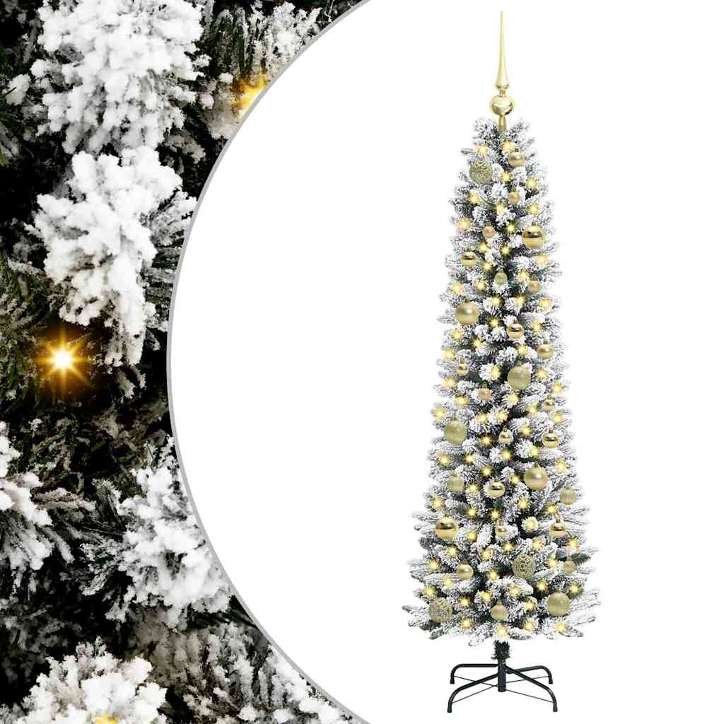 Vidaxx sapin de Noël artificiel avec 150 LED blanc 150 cm PVC et métal et plastique