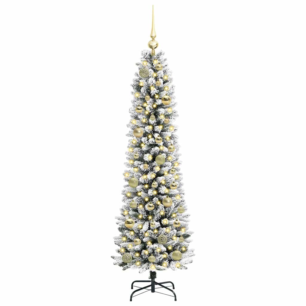 Vidaxx sapin de Noël artificiel avec 150 LED blanc 150 cm PVC et métal et plastique