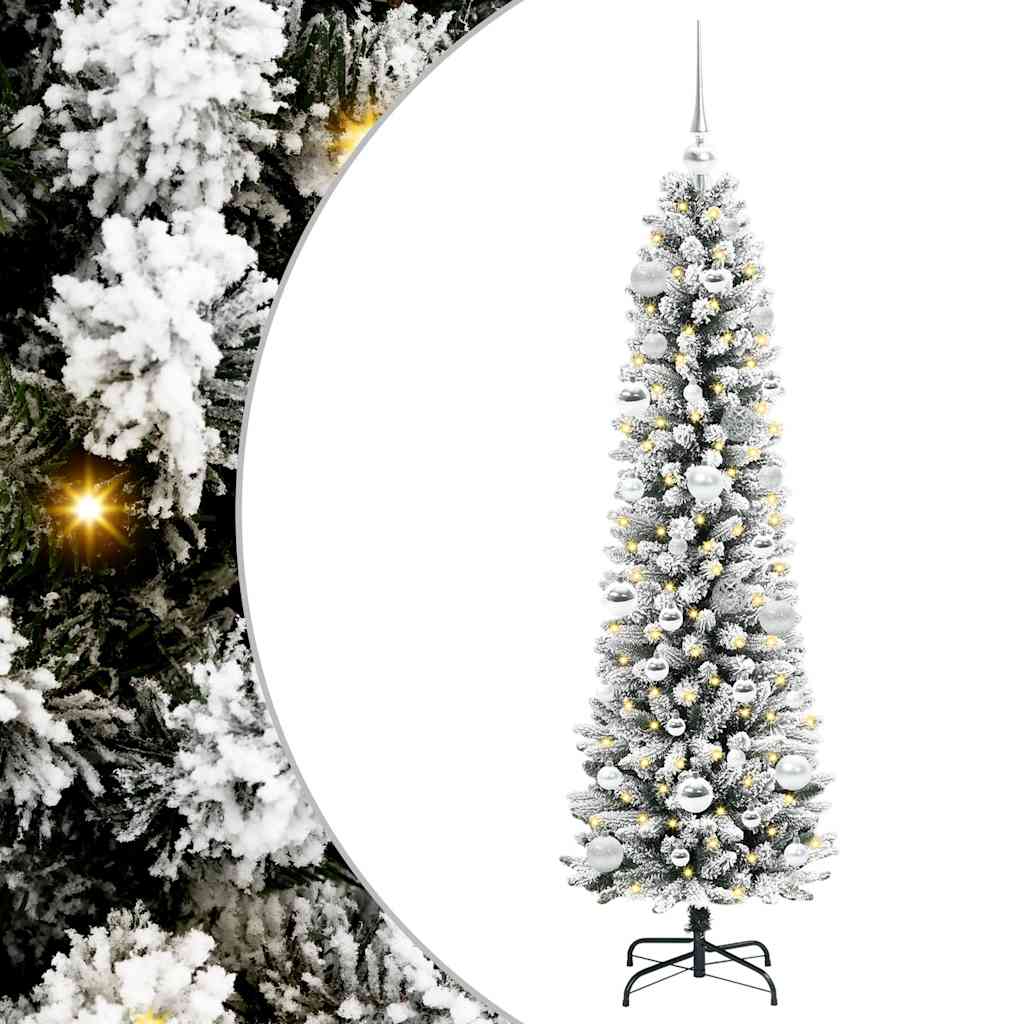 Vidaxx sapin de Noël artificiel avec 150 LED blanc 150 cm PVC et métal et plastique