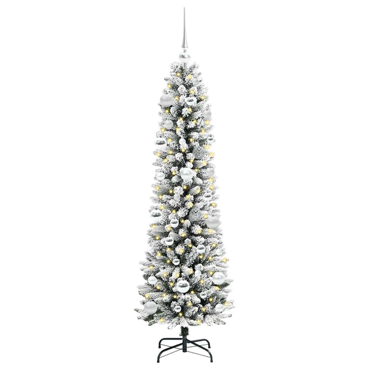 Vidaxx sapin de Noël artificiel avec 150 LED blanc 150 cm PVC et métal et plastique