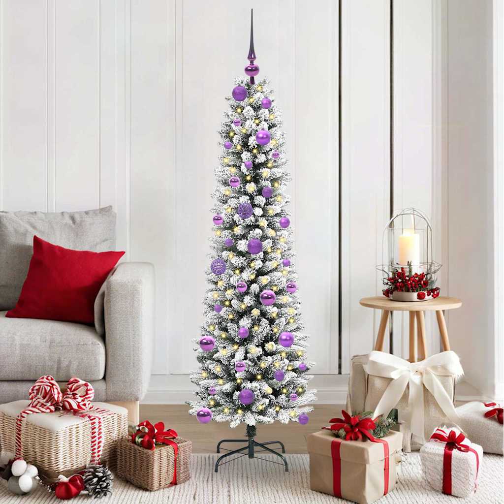 Vidaxx sapin de Noël artificiel avec 150 LED blanc 150 cm PVC et métal et plastique
